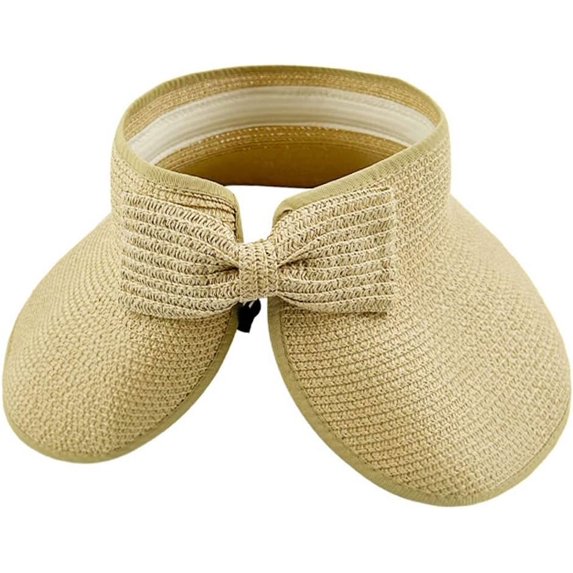 ZhangBaoLin Straw Sun Hat Women Wide Brim Visor UV Protection Chic Bowtie Beach Summer Hat
