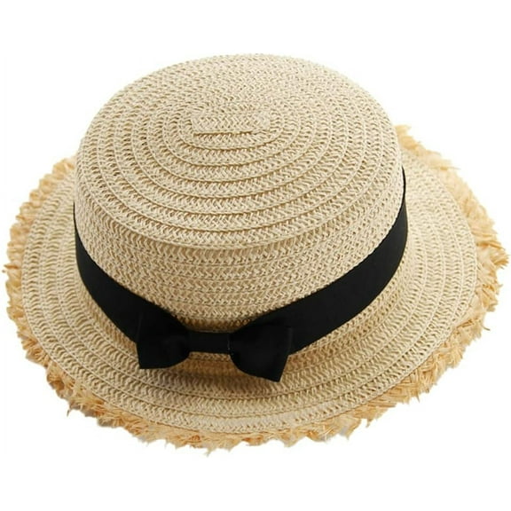 ZhangBaoLin Straw Sun Hat Woven UV Protection Fashion Beach Hat Chic Wide Brim Summer Outdoor Hat