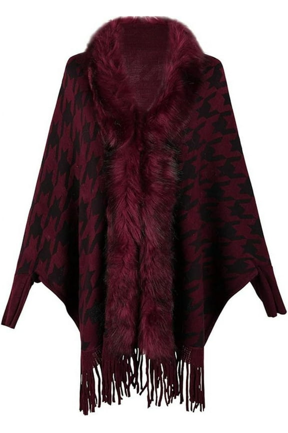 Women Shawl Wrap Cardigan Bohemian Knit Poncho Cape Sweater Coat Winter Fashion Wool Knitwear