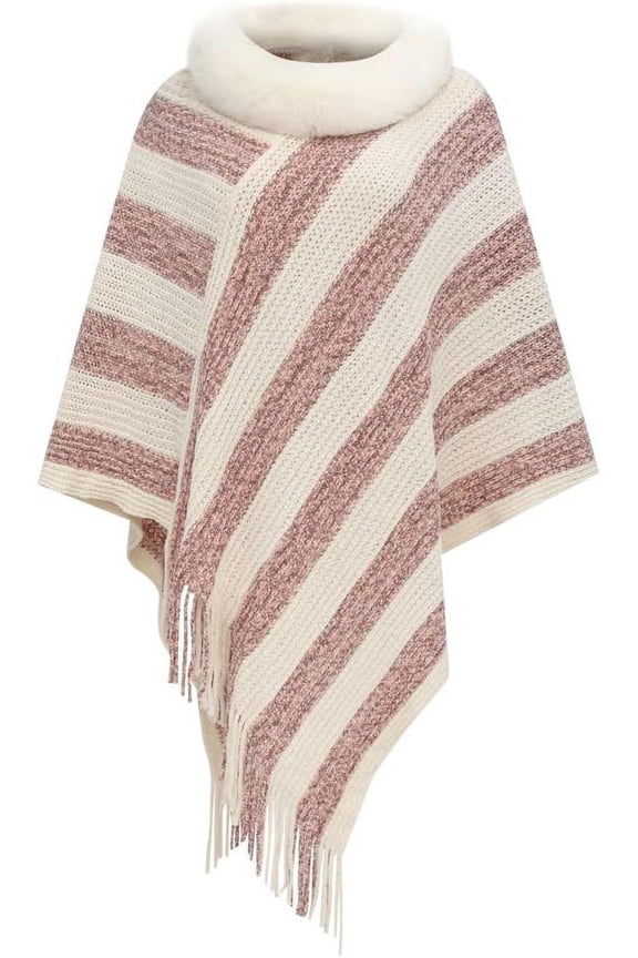 Women Shawl Wrap Cardigan Knit Poncho Cape Sweater Coat Fashion Wool Neck Tassels Knitwear