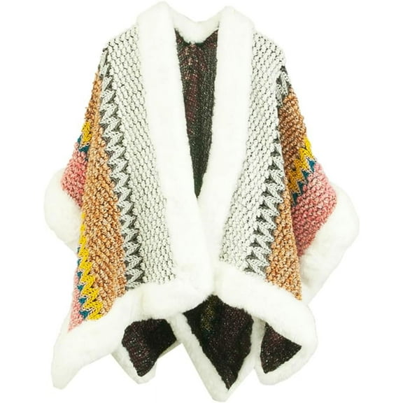 ZhangBaoLin Knit Poncho Cape Sweater, Women's