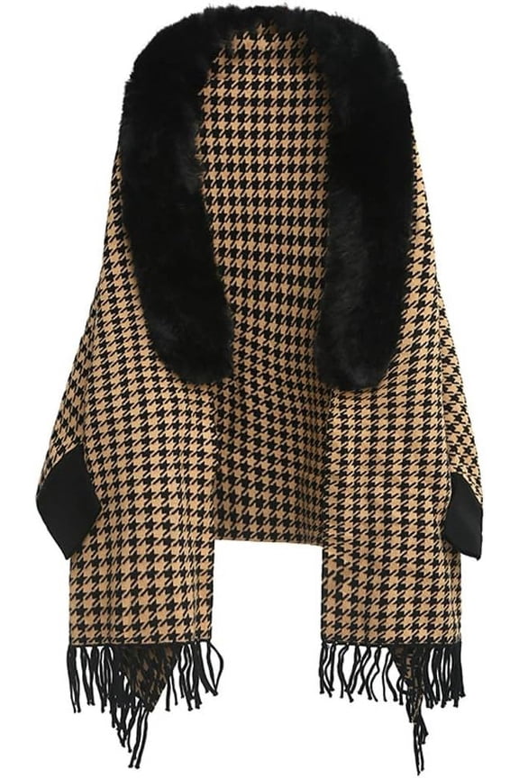 Women Shawl Wrap Cardigan Knit Poncho Cape Sweater Coat Winter Fashion Wool Neck Knitwear