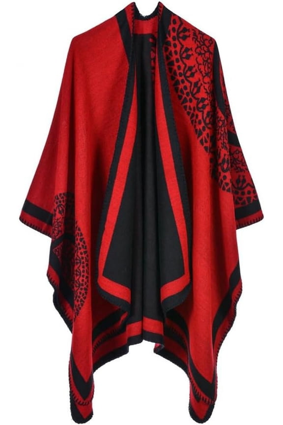 Women Shawl Wrap Cardigan Open Front Poncho Cape Sweater Coat Fashion Wool Travel Blanket