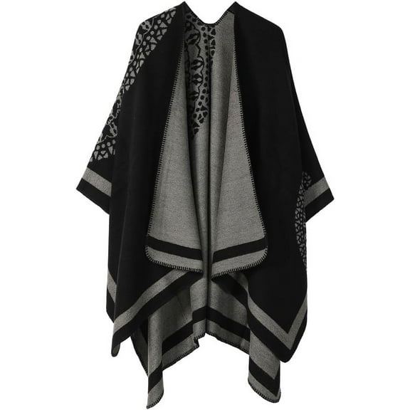 ZhangBaoLin Women Shawl Wrap Cardigan Open Front Poncho Cape Sweater Coat Fashion Wool Travel Blanket
