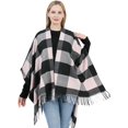 thumbnail image 1 of ZhangBaoLin Women Shawl Wrap Cardigan Plaid Poncho Cape Tassels Open Front Long Blanket Winter Sweater Coat, 1 of 5