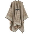 thumbnail image 1 of ZhangBaoLin Women Shawl Wrap Cardigan Poncho Cape Open Front Button Sweater Coat Wool Warm Long Blanket, 1 of 4
