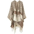 thumbnail image 1 of ZhangBaoLin Women Shawl Wrap Cardigan Poncho Cape Open Front Long Sweater Coat Leopard Travel Office Blanket, 1 of 6