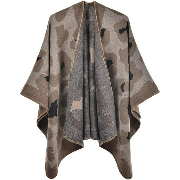 ZhangBaoLin Women Shawl Wrap Cardigan Poncho Cape Open Front Long Sweater Coat Winter Fall Wool Blanket