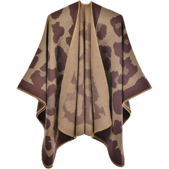 ZhangBaoLin Women Shawl Wrap Cardigan Poncho Cape Open Front Long Sweater Coat Winter Fall Wool Blanket