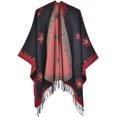 thumbnail image 1 of ZhangBaoLin Women Shawl Wrap Cardigan Poncho Cape Open Front Long Sweater Coat Winter Warm Tassels Blanket, 1 of 7
