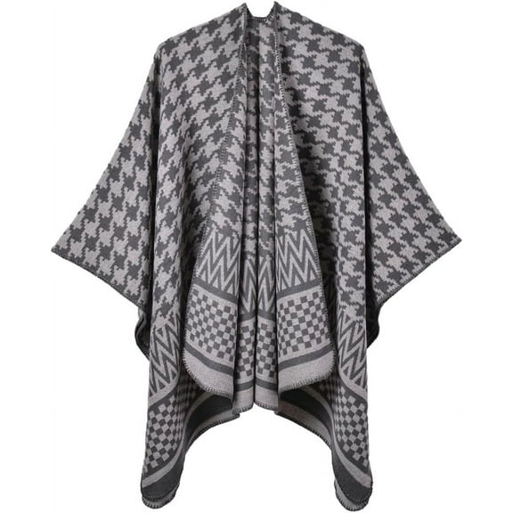 ZhangBaoLin Women Shawl Wrap Cardigan Poncho Cape Open Front Long Sweater Coat Winter Warm Wool Office Blanket