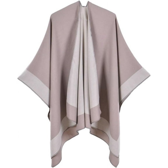 ZhangBaoLin Women Shawl Wrap Cardigan Poncho Cape Open Front Long Sweater Coat Winter Wool Solid Blanket