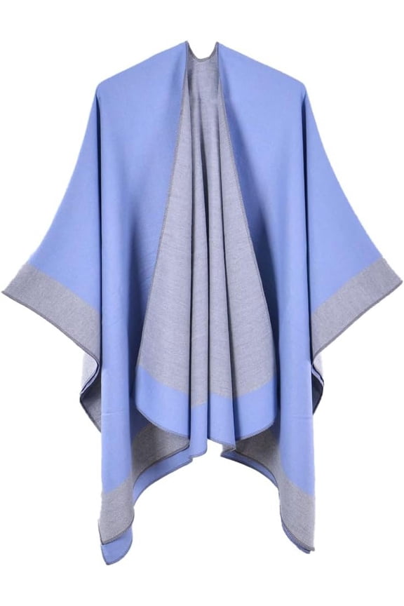 Women Shawl Wrap Cardigan Poncho Cape Open Front Long Sweater Coat Winter Wool Solid Blanket