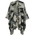 thumbnail image 1 of ZhangBaoLin Women Shawl Wrap Cardigan Poncho Cape Open Front Thick Sweater Coat Camouflage Blanket, 1 of 7