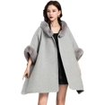 thumbnail image 1 of ZhangBaoLin Women Shawl Wrap Cardigan Poncho Cape Open Front Thick Wool Coat, 1 of 6