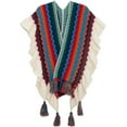 thumbnail image 1 of ZhangBaoLin Women Shawl Wrap Cardigan Poncho Cape Open Front Travel Sweater Coat Colorful Tassels Knit Blanket, 1 of 7