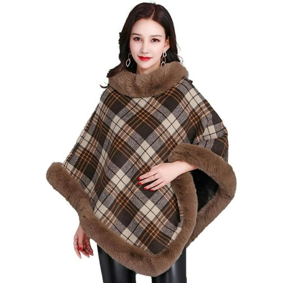 ZhangBaoLin Women Shawl Wrap Cardigan Poncho Cape Thick Sweater Coat Winter Wool Shawl