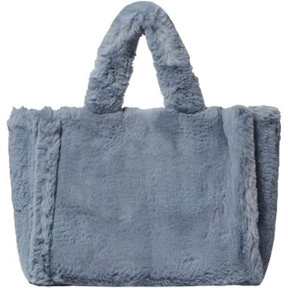 ZhangBaoLin Women Tote Bag Fluffy Faux Fur Handbags Large Capacity Shopping Shoulder Bag Furry Clutch Handbag