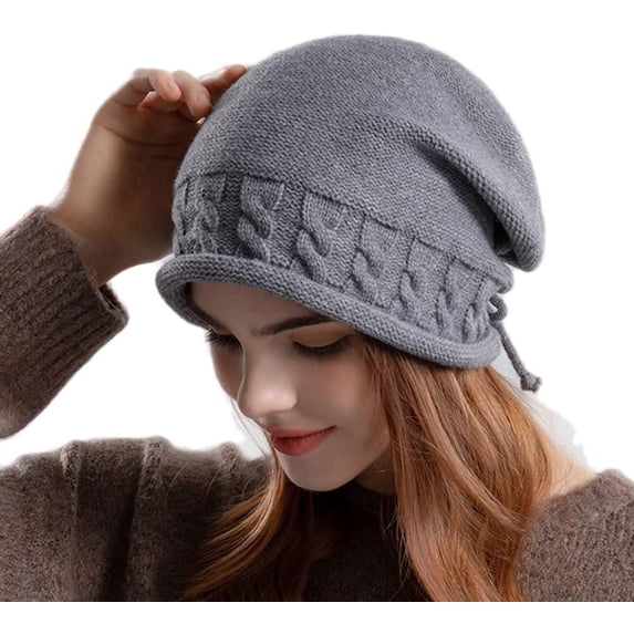ZhangBaoLin Women Winter Beanie Hats Cable Knit Beanie Soft Lightweight Thick Chunky Cap Soft Slouchy Warm Hat