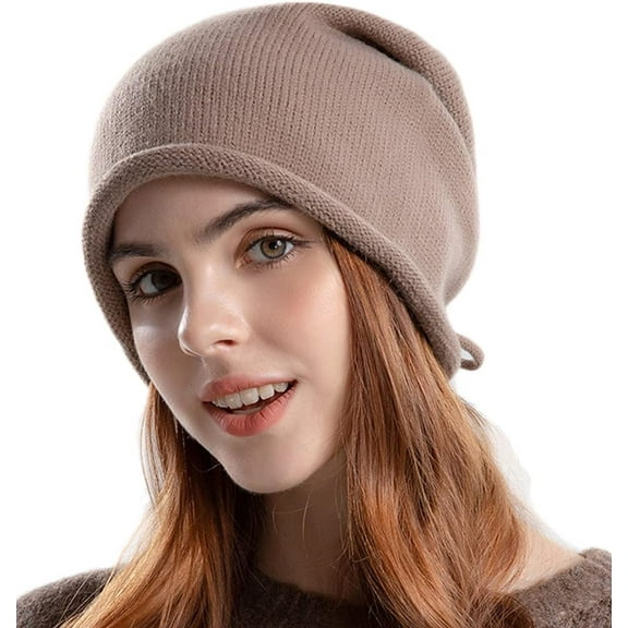 ZhangBaoLin Women Winter Beanie Hats Cable Knit Beanie Soft Lightweight Thick Chunky Cap Soft Slouchy Warm Hat