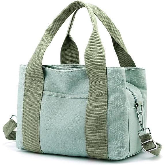 ZhangBaoLin Women's Canvas Hobo Bag Handbag Multi-pocket Shoulder Crossbody Bag Versatile Purse Large Capacity Totes Solid Color Satchels