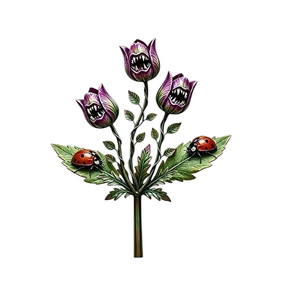 ZhangC 2D Flat Metal Bird Garden Stake, 11.8 Inch Flower Tree Branch Yard Art Decor, Outdoor Metal Bird Ornament for Patio, Backyard and Lawn Display