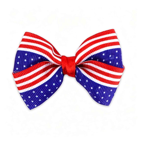 ZhangC 4th of July Patriotic Hair Bows, Cute Girls American Flag Hair Clips, Patrioctic Bowknot Barrette, USA Hairpin Red White Blue Accessories for Independence Day