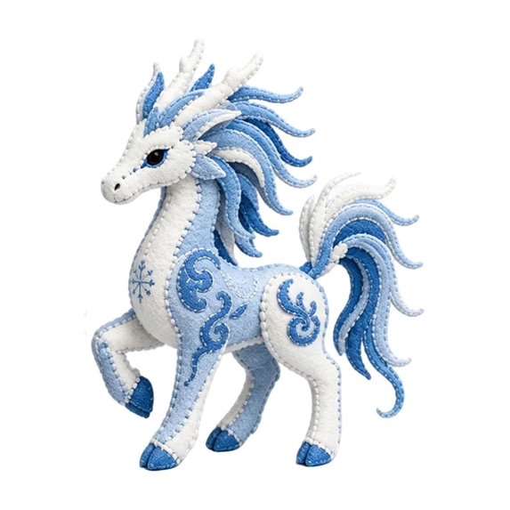 ZhangC Arctic Winter Guardians DIY Patchwork Kit, Felt Animal Sewing Kit for Beginners, 3D Stuffed Animals Mythical Creature, Pre-Cut Handmade Craft Kit for Home Decor & Creative Gift