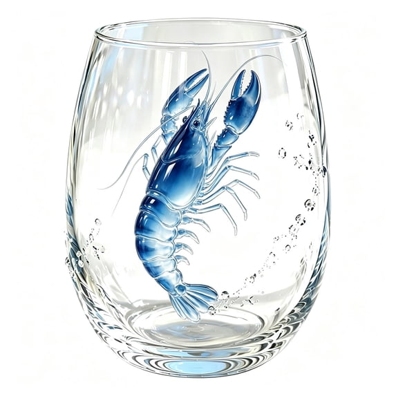ZhangC Artisanal Blue Ringed Octopus Glassware, 4 Inch 3D Octopuses Stemless Wine Glasses, Handcrafted Marine Animal Bar Glass for Coastal Home Decor Ocean Lovers (Dolphin)