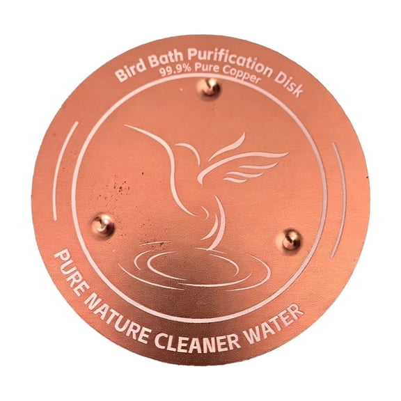 ZhangC Bird Bath Copper Disk, Pure Copper Disc for Bird Bath, Reinforced with 3-Point Support, Physical Safe Clean Water 4" Purification Plate for Outdoor Birdbaths Bowl All-Season Use