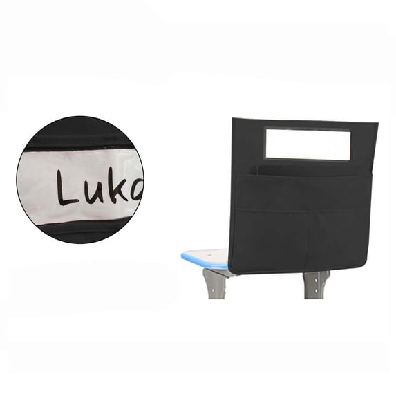 ZhangC Chair Pocket with Name Tag Slot, Chair Storage Pocket, Multi-Pocket Chairback Pocket for Chairs, Hanging Seat Sack for Books, Folders and Office Supplies