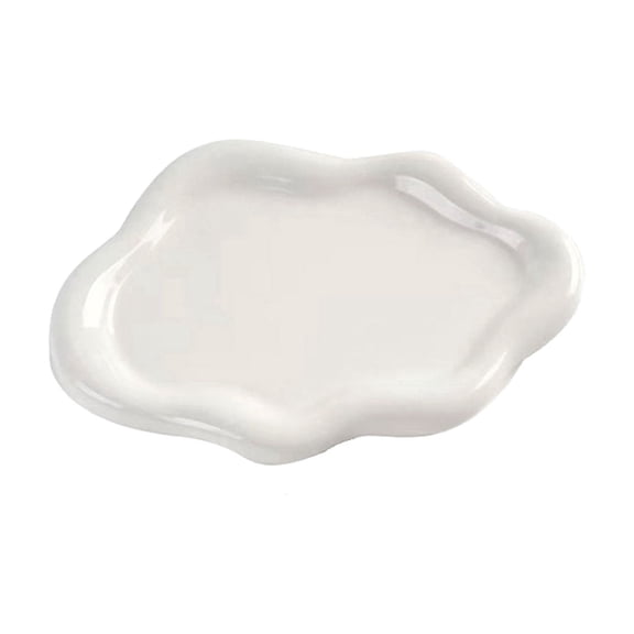 ZhangC Cloud Shaped Ceramic Trinket Tray, Decorative Storage Dish for Jewelry, Keys, Coins, 7.8 Inch