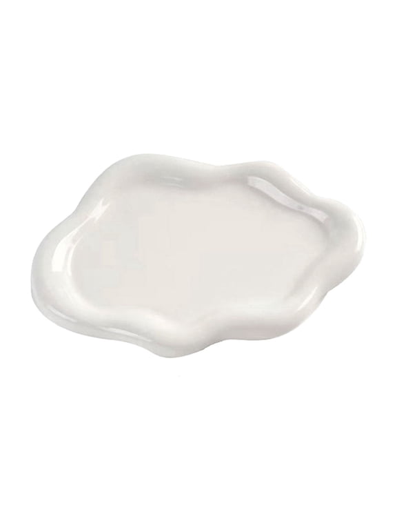 Cloud Shaped Ceramic Trinket Tray, Decorative Storage Dish for Jewelry, Keys, Coins, 7.8 Inch