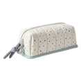 thumbnail image 1 of ZhangC Cream Polka Dot Pencil Case, Large Capacity Soft Quilted Storage Pouch, Multi-purpose Stationery Makeup Bag for Office, Home and Travel (2.7x8.2x4.3 Inch), 1 of 6