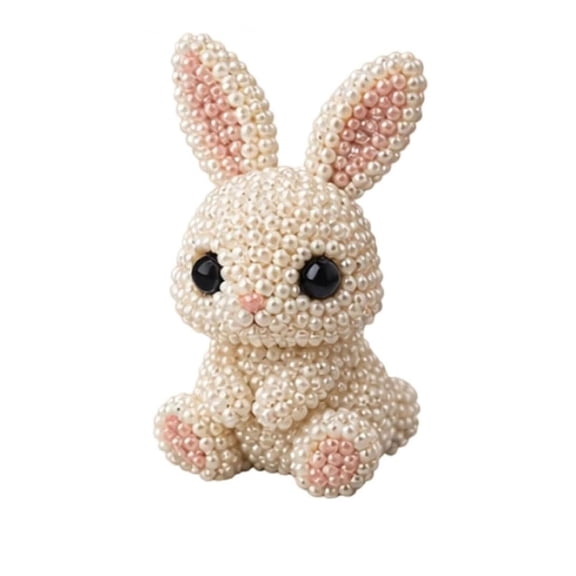 ZhangC DIY Animal Beading Kit, Cute 3D Animal Bead Craft Set with Colorful Beads and Instructions, Handmade Jewelry Art Craft Kit for Creative DIY Projects for Adults(Rabbit)