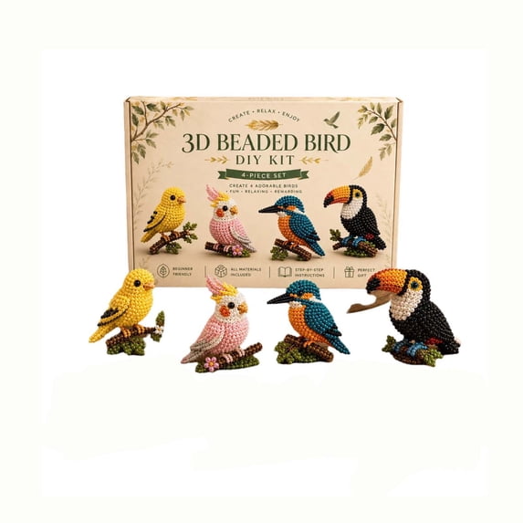 ZhangC DIY Animal Beading Kit, Cute 3D Animal Bead Craft Set with Colorful Beads and Instructions, Handmade Jewelry Art Craft Kit for Creative DIY Projects for Adults