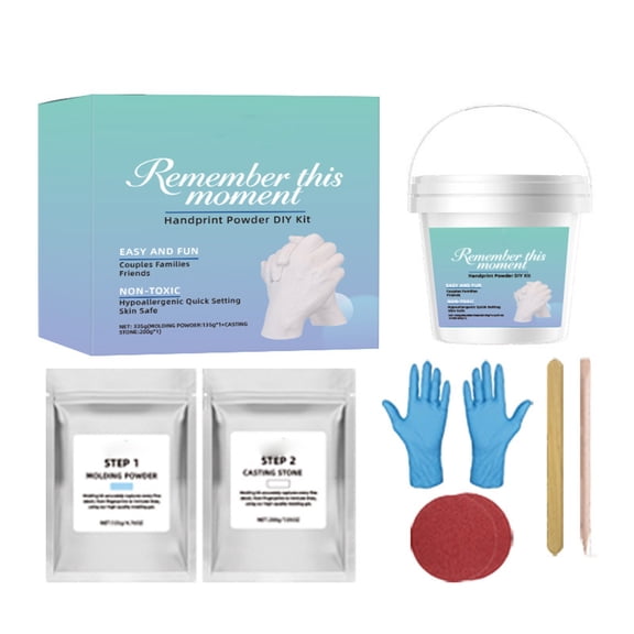 ZhangC DIY Hand Casting Kit, Plaster Hand Mold Powder Set for Couples, Family Keepsake and Handprint, Non Toxic Sculpting Kit with Tools for Anniversary Gift and Home Decor