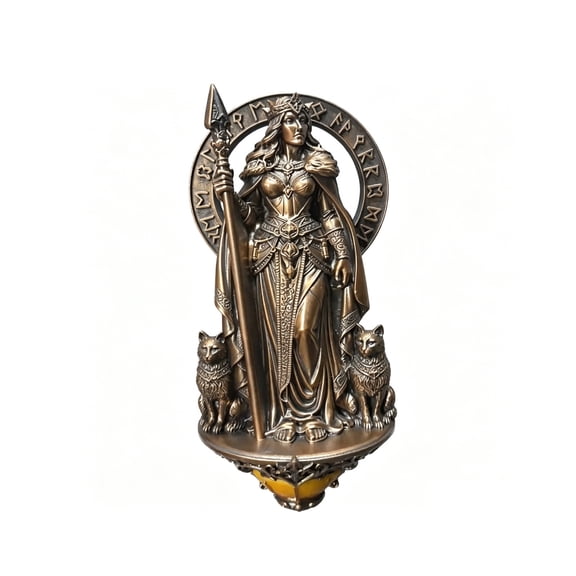ZhangC Freya Wall Lamp - 8in Resin Wall Sconce, Gothic Angel Light, Medieval LED Wall Decor for Bedroom, Living Room Hallway, Great Gift for Mythology Enthusiasts