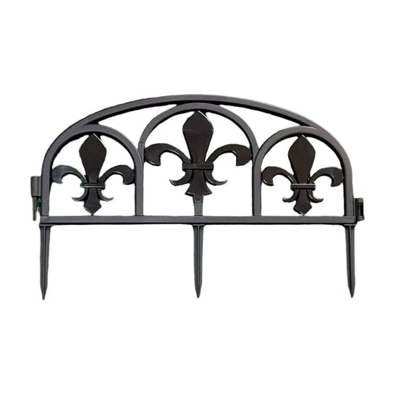 ZhangC Garden Border Fence, 14x16 Inch Tall Metal-Free Faux Wrought Iron Leaf & Bird Design Picket Fence Plastic, Yard Landscaping Fence, Lawn Edge Barrier of Decorative Panel