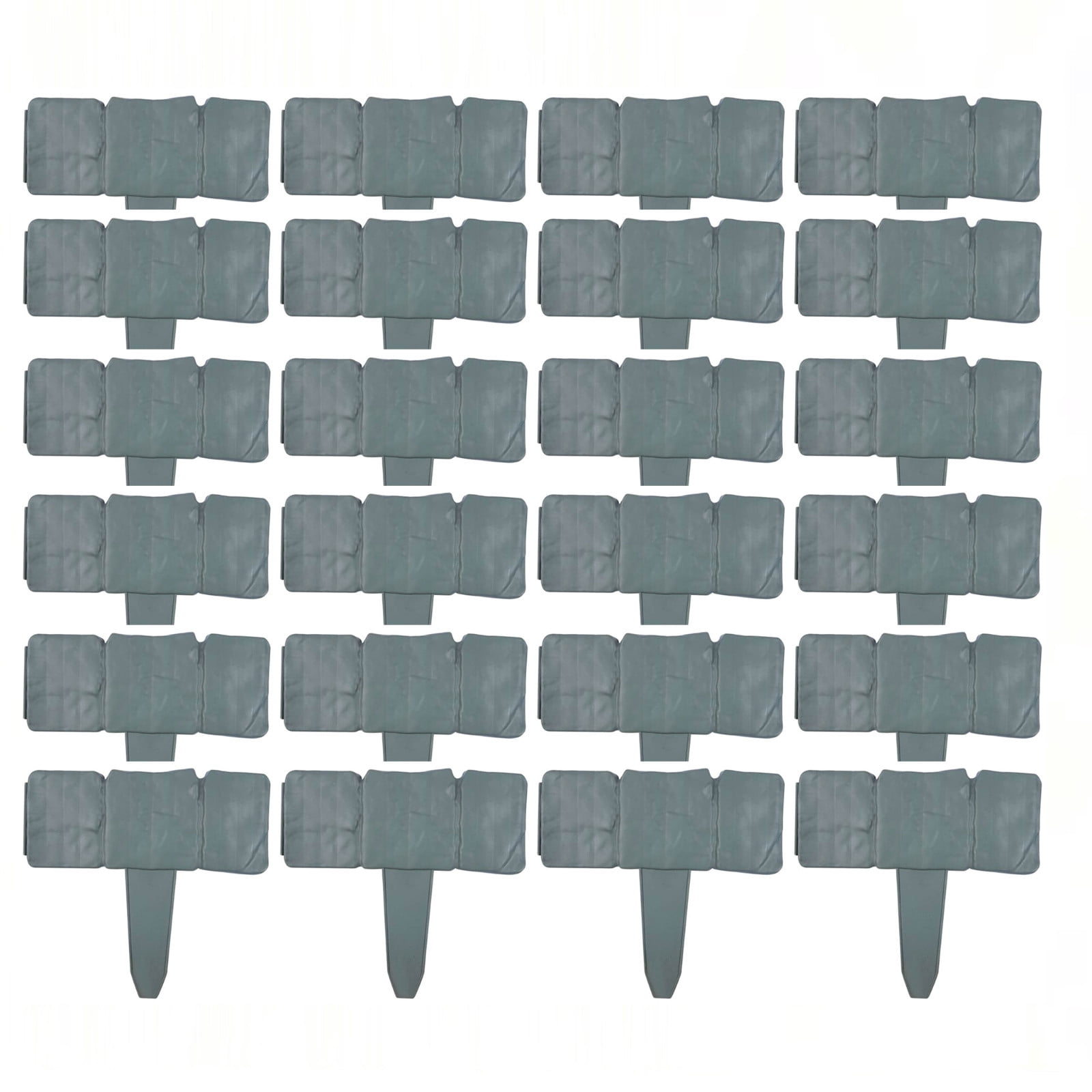 ZhangC Garden Edging Border, Faux Stone Edging with Easy Installation, 24-Pack Interlocking Plastic Landscape Border for Yard, Flower Bed and Lawn, Gift for Friends