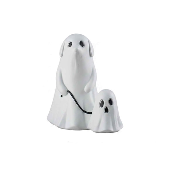 ZhangC Halloween Dog Walking Ghost Statue, 6.1 Inch Cute Dog Walking A Little Ghost, Decoration for Gift Props Tabletop, Home Decor Best Gifts for Halloween Party