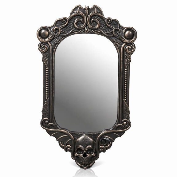 ZhangC Halloween Light Up Ghost Mirror, 13x9 Inch Battery Operated LED Wall Decor, Spooky Glow Mirror with Ghost Reveal, Indoor Decor for Wall, Mantel, Shelf and Tabletop
