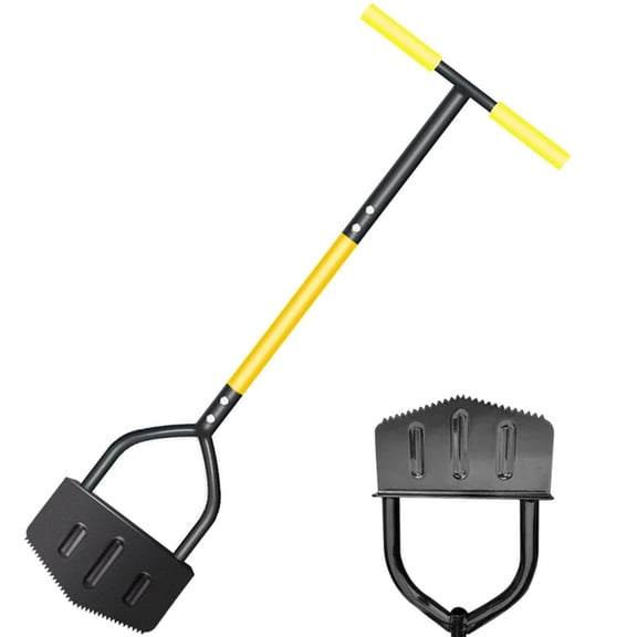 ZhangC Manual Lawn V-Shaped Edger Tool, Long Handle Manual Lawn Edgers with T-Grip, Saw-Tooth Border Grass Edging for Landscaping, Yard, Sidewalk, Flower Beds