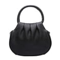 thumbnail image 1 of ZhangC Mini Ruched Puffy Clutch Handbag for Women, 7.9 Inch Small Zipper Wallet Crossbody Purse with Round Top Handle, Casual Evening Phone Card Bag, Shopping and Daily Use, Black, 1 of 6