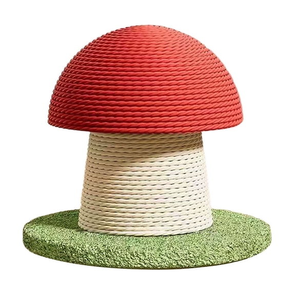 ZhangC Mushroom Cat Scratching Post 7.1" for Kitten, Mini Cat Tree Stable Base, Natural Sisal Scratcher with Hanging Ball, Space Saving Indoor Cat Toy for Small Spaces and Apartments