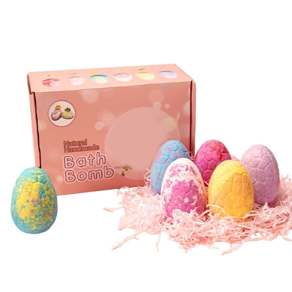 ZhangC Natural Bath Bombs with Surprise Inside, Natural Sea Salt Color Changing Spa Bath Balls, 6 Pack Bath Bombs Gift Set with Dinosaur Egg & Ocean Theme Bath Fizzies Inside