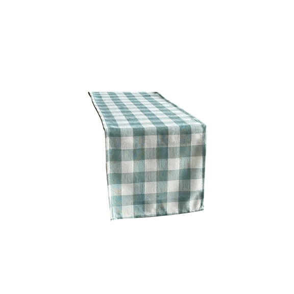 ZhangC Plaid Table Runner, Classic Farmhouse 100% Cotton Checkered Farmhouse Table Runner for Spring Summer Table Decor, Indoor and Outdoor Decoration, 12x71 Inch, Sky Blue