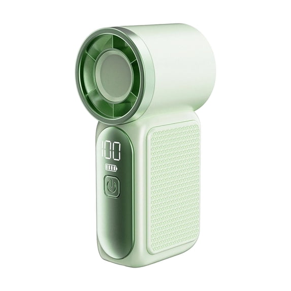 ZhangC Portable Handheld Small Fan, Adjustable High-Speed Personal Fan, LED Display Screen, Rechargeable, Suitable for Use in Makeup, Travel, Indoor and Outdoor(Green)