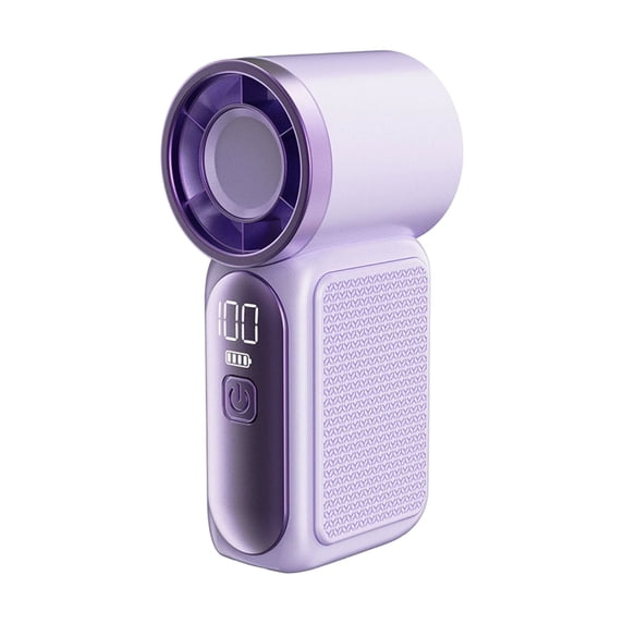 ZhangC Portable Handheld Small Fan, Adjustable High-Speed Personal Fan, LED Display Screen, Rechargeable, Suitable for Use in Makeup, Travel, Indoor and Outdoor(Purple)
