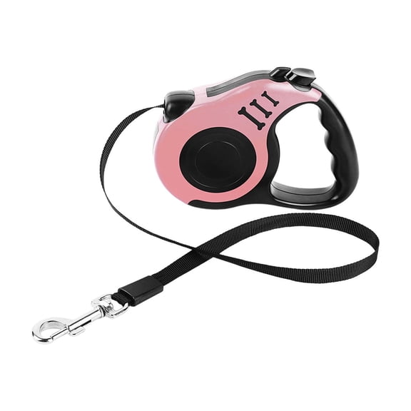 ZhangC Retractable Dog Leash Automatic with Comfort Grip Handle, Dogs Handed Brake Lock System Pet Lead for Walking Training, Portable and Durable, 16.4ft Nylon Tape(Pink)